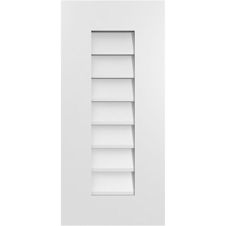 Ekena Millwork Vertical Surface Mount PVC Gable Vent: Non-Functional, w/ 3-1/2"W x 1"P Standard Frame, 12"W x 26"H GVPVE12X2601SN